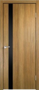 Межкомнатная дверь серии Smart Z1 PO Дуб золотой стекло лакобель черное - фото 5779