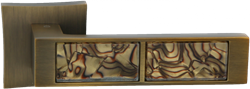Ручка дверная Oro&Oro  "921-13", кофе tiger и Никель суперматовый - фото 5874