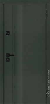 ВХОДНАЯ ДВЕРЬ СТАЛЬНАЯ ЛИНИЯ Ниро (Шагрень зеленая/Платиновый) Niro 2240