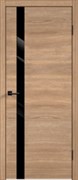 Межкомнатная дверь серии Smart Z1 PO Дуб европейский горизонтальный стекло лакобель черное и метелюкс