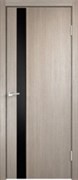 Межкомнатная дверь серии Smart Z1 PO Капучино стекло лакобель черное