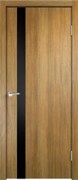 Межкомнатная дверь серии Smart Z1 PO Дуб золотой стекло лакобель черное