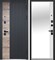 ВХОДНАЯ МЕТАЛЛИЧЕСКАЯ ДВЕРЬ  ЛЮКСОР 2МДФ Дуб Вертикаль ЗЕРКАЛО САТИН ГРАФИТ / ЭМАЛИТ БЕЛЫЙ 1926