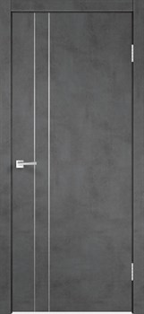 Межкомнатная дверь Techno M2 PG алюминиевая кромка (Муар темный) - фото 6150