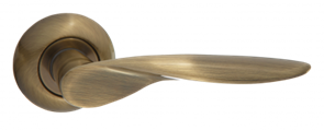 Ручка дверная "AL 509-08", бронза античная, Никель матовый  INAL 509-08 AB  (В ПОДАРОК)