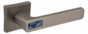 Ручка дверная Oro&Oro "933-13", Никель супер матовый - синий металлик