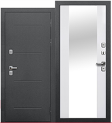 Входная дверь  ISOTERMA СЕРЕБРО ЭМАЛИТ БЕЛЫЙ ЗЕРКАЛО С ТЕРМОРАЗРЫВОМ 2245